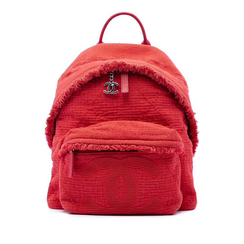 Pre-Loved Chanel Quilted Canvas Front Pocket Fringe Backpack